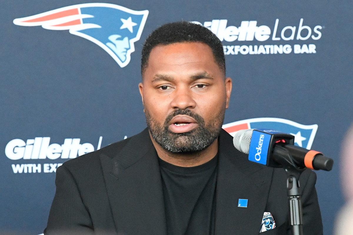 Jan 17, 2024; Foxborough, MA, USA; New England Patriots head coach Jerod Mayo answers questions from the media at a press conference at Gillette Stadium to announce his hiring as head coach. 